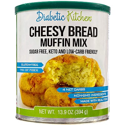 diabetic kitchen cheesy bread muffin mix keto bread
